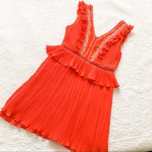 Red Ruffled Mini Dress